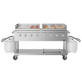 60 in. 8-Burner Commercial Outdoor Propane Gas Grill with Two 30 in. Griddles in Stainless-Steel, ETL Listed (CGKIT6-G30G30)